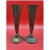 Image 1 : Pair of VTG Metal Art Deco-Style Antelope Vases