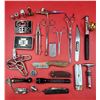Image 1 : Hand Tool & Belt Buckle Lot w/ Leatherman Multi-Tool, Forceps, Knife, Got Beer Belt Buckle, & More