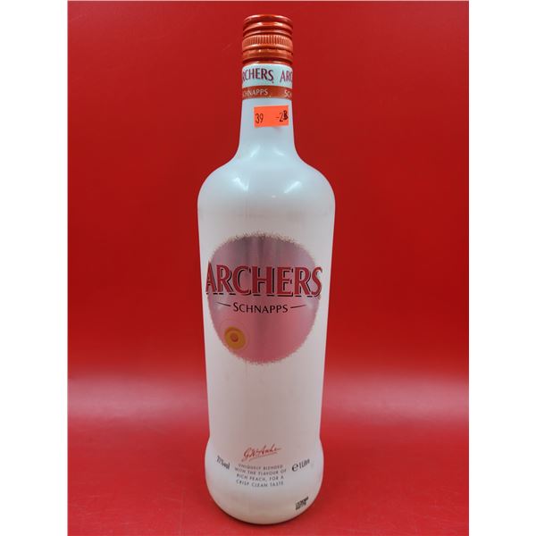 1L Bottle Of Archers Peach Schnapps Liqueur