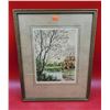 Image 1 : Framed & Signed Paris Etching Society Lithograph by Martin