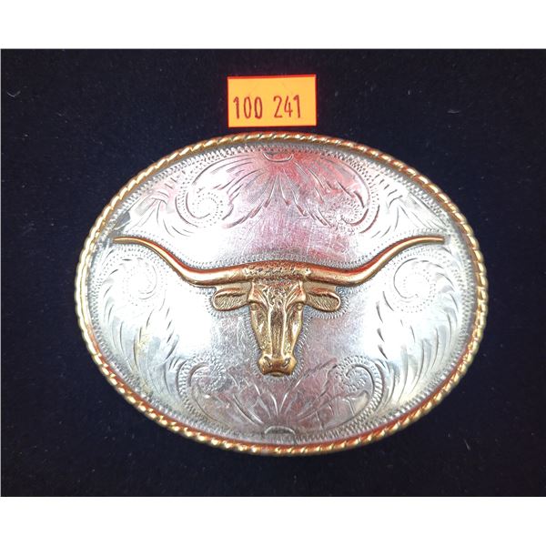 Steer Silversmiths Comstock Silver Belt Buckle