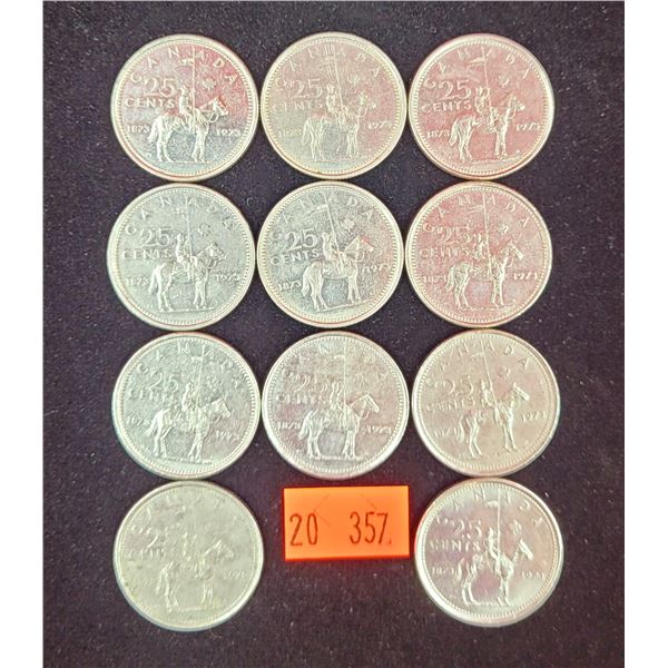 Lot of Canadian 1973 RCMP 25¢ Coins