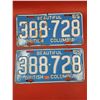 Image 1 : Matching 1965 British Columbia License Plate Set
