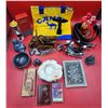 Image 1 : Collectibles Lot w/ Camel Advertising Tote, VTG Cream Remover, Soapstone Figures, & More