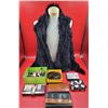 Image 1 : Vest & Accessory Lot w/ Danier Vest, Assorted Wallets, Watches, & Belt