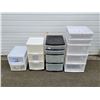 Image 1 : Organizer Lot w/ Stacking Clear Organizers, Rolling Organizers, & Single Drawer Organizers