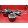 Image 1 : 3 Green Pan Pots w/ Lids
