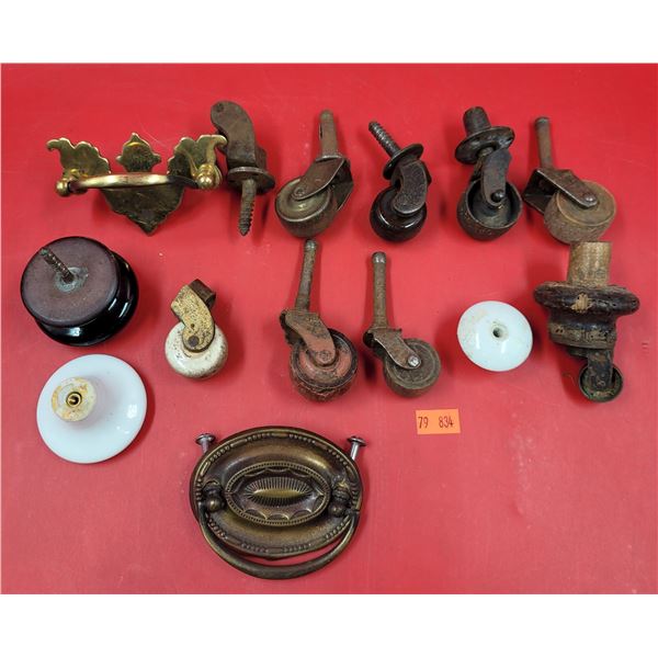 Lot of VTG Furniture Hardware w/ Castors & More
