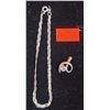 Image 1 : Sterling Bracelet & Sterling Diamond Style Pendant