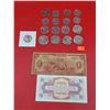 Image 2 : Lot Of VTG Coins & 2 Old Banknotes