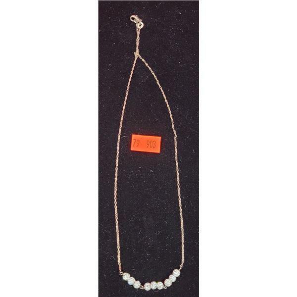 Sterling Stone Set Ball Necklace