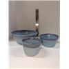 Image 1 : Nugu set of three nesting bowls #8 blue/purple