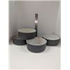 Image 1 : Nugu set of four straight edge serving bowls #11 black