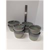 Image 1 : Nugu set of four each extra small/small taper edge bowls #9 green/grey fade