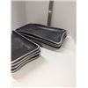Image 2 : Nugu set of four each Coupe Rectangle platters (med/lg) #20 black