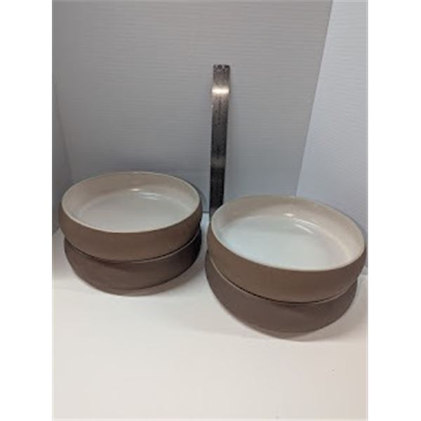 Nugu set of four large curve edge bowls  sand