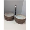 Image 1 : Nugu set of four large curve edge bowls  sand