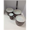 Image 1 : Nugu set of four each straight edge bowls dip/side/serving #12 brick