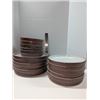 Image 1 : Nugu set of six each straight edge side/salad/dinner plates #12 brick