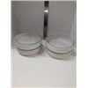 Image 1 : Nugu set of four curve edge bowls #10 white/green