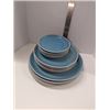 Image 1 : Nugu set of four each round side/salad/dinner plates #4 blue