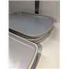 Image 2 : Nugu set of four each rectangular platters sm/med #3 grey