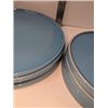 Image 2 : Nugu set of four each short edge salad/dinner plates #21 blue