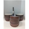 Image 1 : Nugu set of four each straight edge bowls med/lg #12 brick