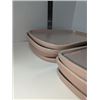 Image 2 : Nugu set of four each rectangular platters sm/med # pink