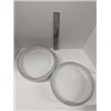 Image 2 : Nugu set of four large curve edge bowls #10 white/green trim
