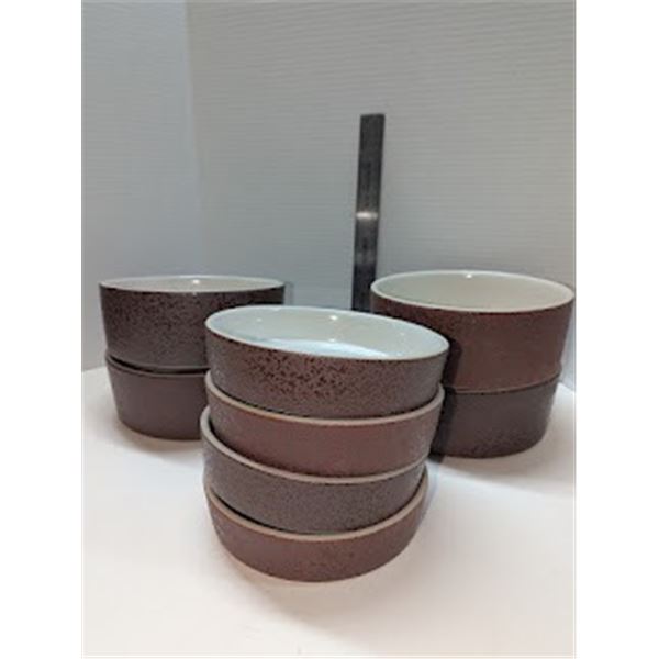 Nugu set of four each straight edge bowls med/lg #12 brick