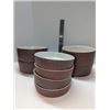 Image 1 : Nugu set of four each straight edge bowls med/lg #12 brick