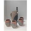 Image 1 : Nugu Pitcher and tea mugs (4) #30 pink/grey