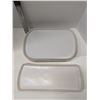 Image 1 : Nugu set of four each rectangular platters sm/med #2 white