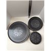 Image 1 : Nugu set of six each straight edge side/salad/dinner plates #20 black