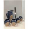 Image 1 : Nugu Pitcher and tea mugs (4) #31 blue/sand