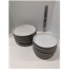 Image 1 : Nugu set of six each straight edge side/salad plates #11 black