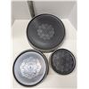 Image 1 : Nugu set of six each straight edge side/salad/dinner plates #20 black