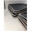 Image 2 : Nugu set of six each Coupe Rectangle platters (med/lg) #20 black