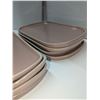 Image 2 : Nugu set of four each rectangular platters sm/med # pink