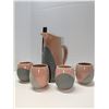 Image 1 : Nugu Pitcher and tea mugs (4) #30 pink/grey