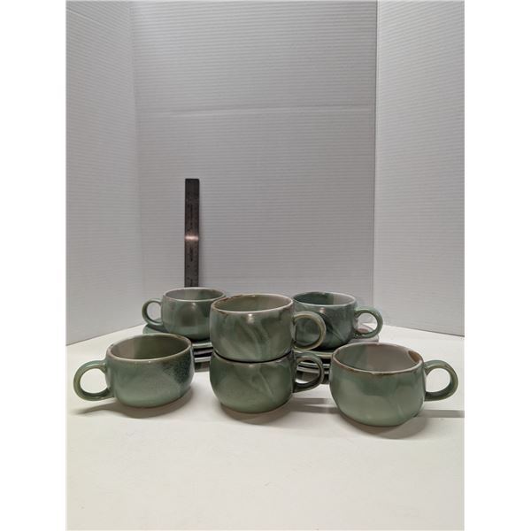 Nugu set of six cappuccino mugs and saucers #13
