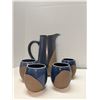 Image 1 : Nugu Pitcher and tea mugs (4) #31 blue/tan