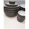 Image 3 : Nugu set of six each straight edge dip bowls/side/salad plates #11 black