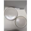 Image 1 : Nugu set of four each short edge salad/dinner plates #22 white