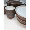 Image 3 : Nugu set of six each straight edge dip bowls/side/salad/dinner plates #12 brick