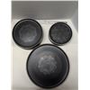 Image 1 : Nugu set of four each straight edge side/salad/dinner plates #20 black