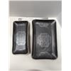 Image 1 : Nugu set of four each Coupe Rectangle platters (med/lg) #20 black