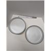 Image 1 : Nugu set of four curve edge large bowls #10 white/green