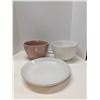 Image 1 : Nugu miscellaneous lot two large Coupe bowls one pink one white and one white med pasta bowl